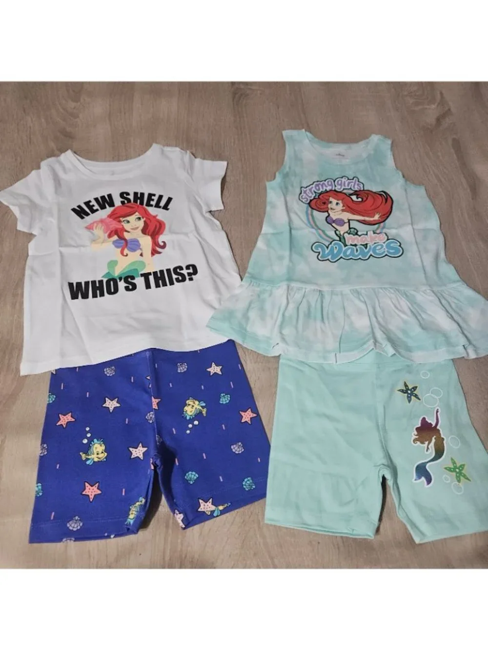 Girls Size M 8 Years Ariel Star Wars Tshirts Dresses Leggings Nwot School
